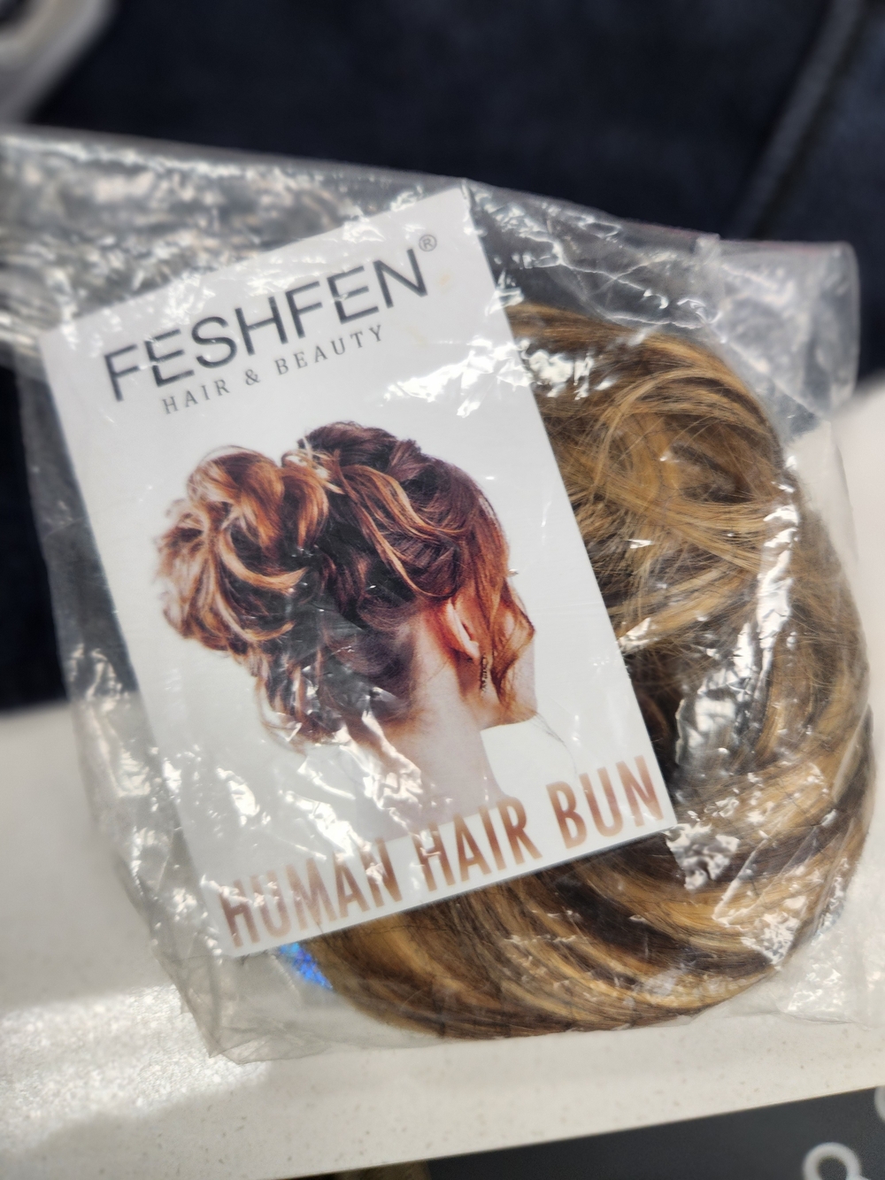 Human Hair Bun - Light Brown Blonde Blend